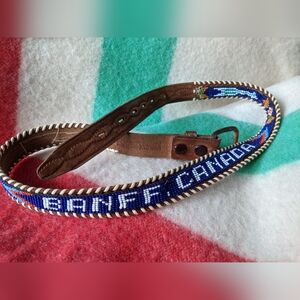 Vintage 60s Beaded Leather Banff Canada Indigenous Western Belt